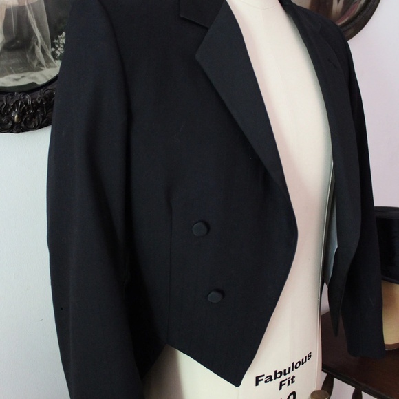 1970's 80's Lord West Black Pinstripe Tailcoat - Picture 6 of 9